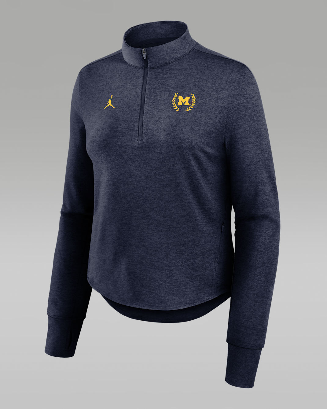 Michigan Swift Women's Jordan Brand Dri-FIT College Half-Zip Top - Navy