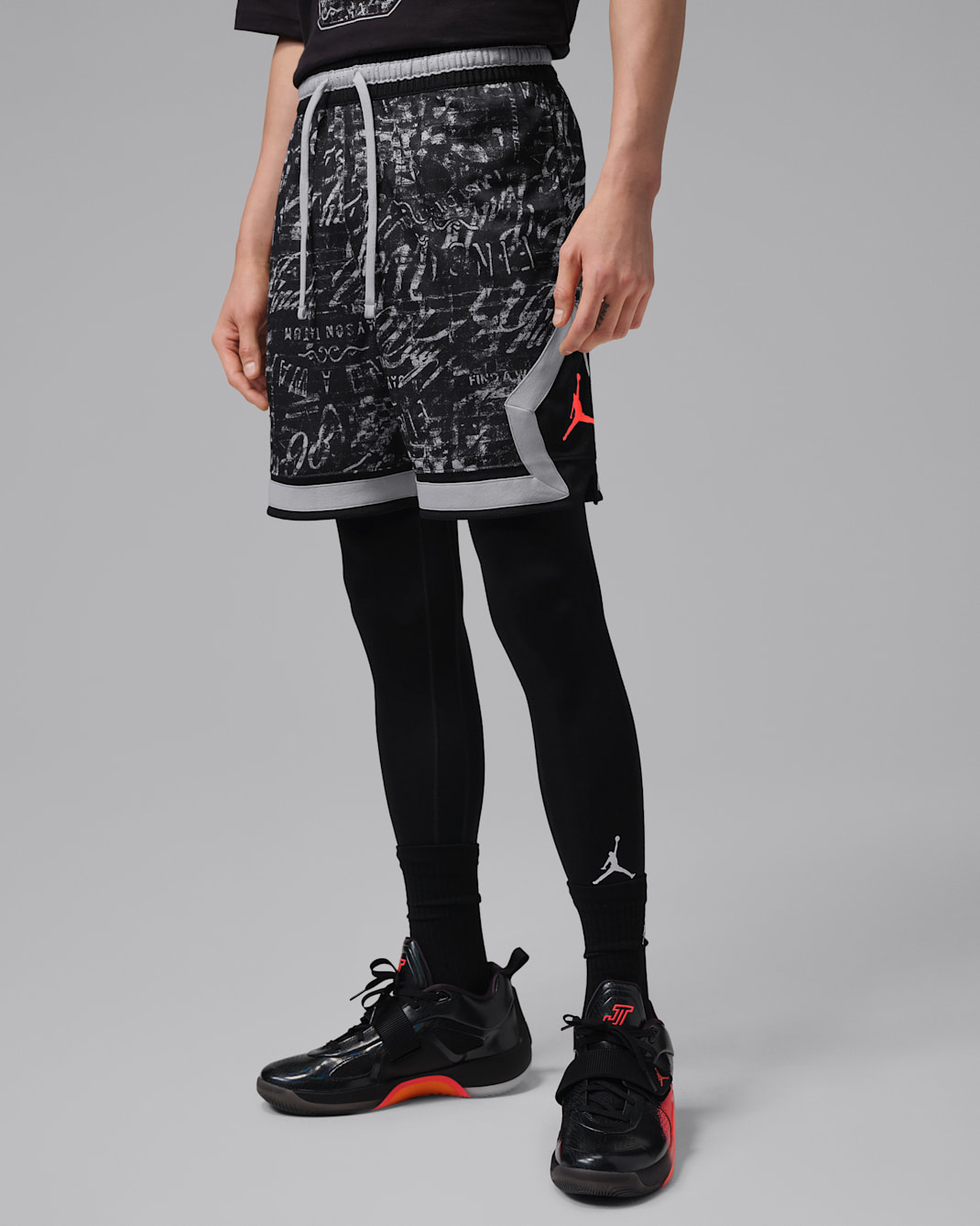 Short de basket Dri-FIT Diamond Tatum Sport pour homme - Noir/Light Smoke Grey/Infrared 23/Infrared 23