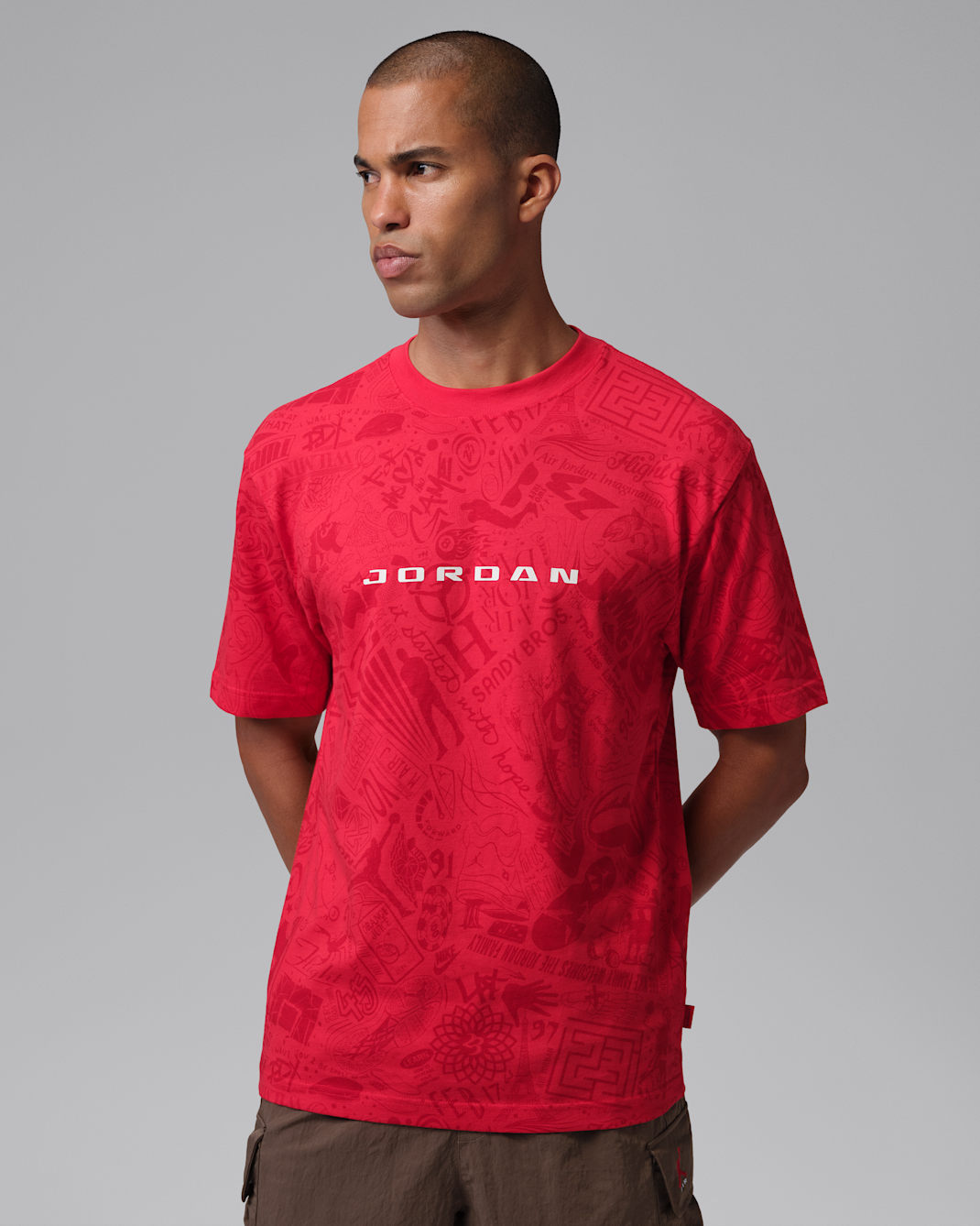 Jordan Brooklyn Men's T-Shirt - University Red/Phantom