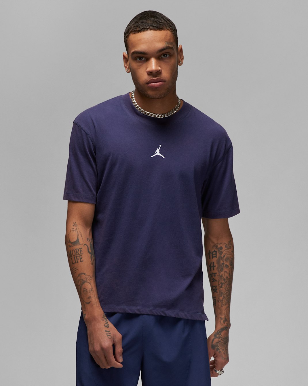 Jordan Dri-FIT Sport 男款 T 恤 - Midnight Navy/白色