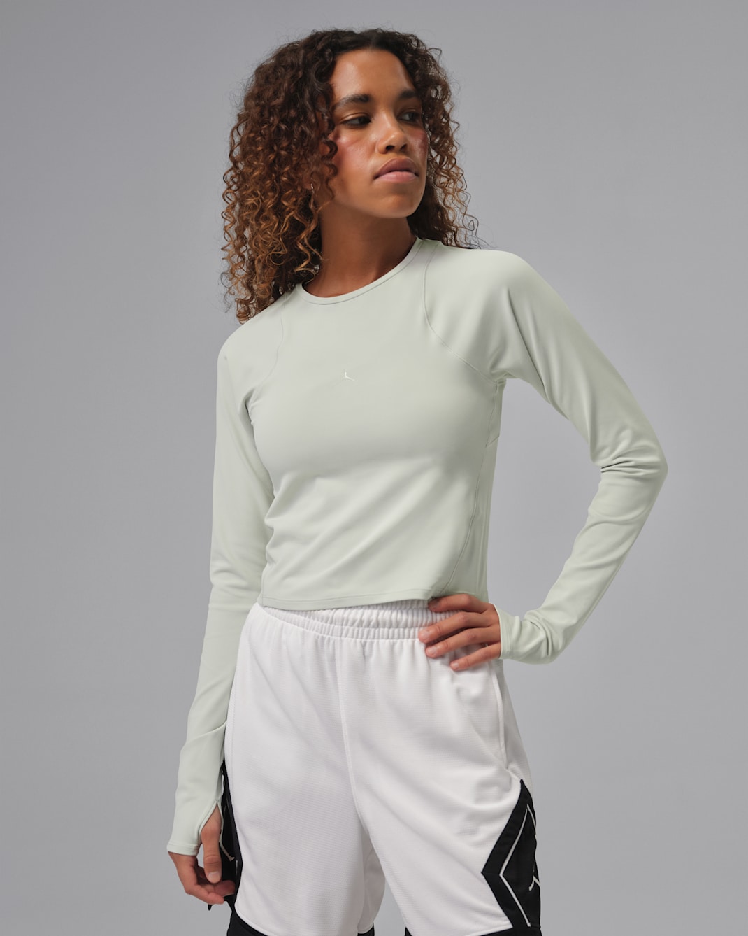 Jordan Sport Flightweight Women's Long-Sleeve Top - Light Silver/Aviator Grey