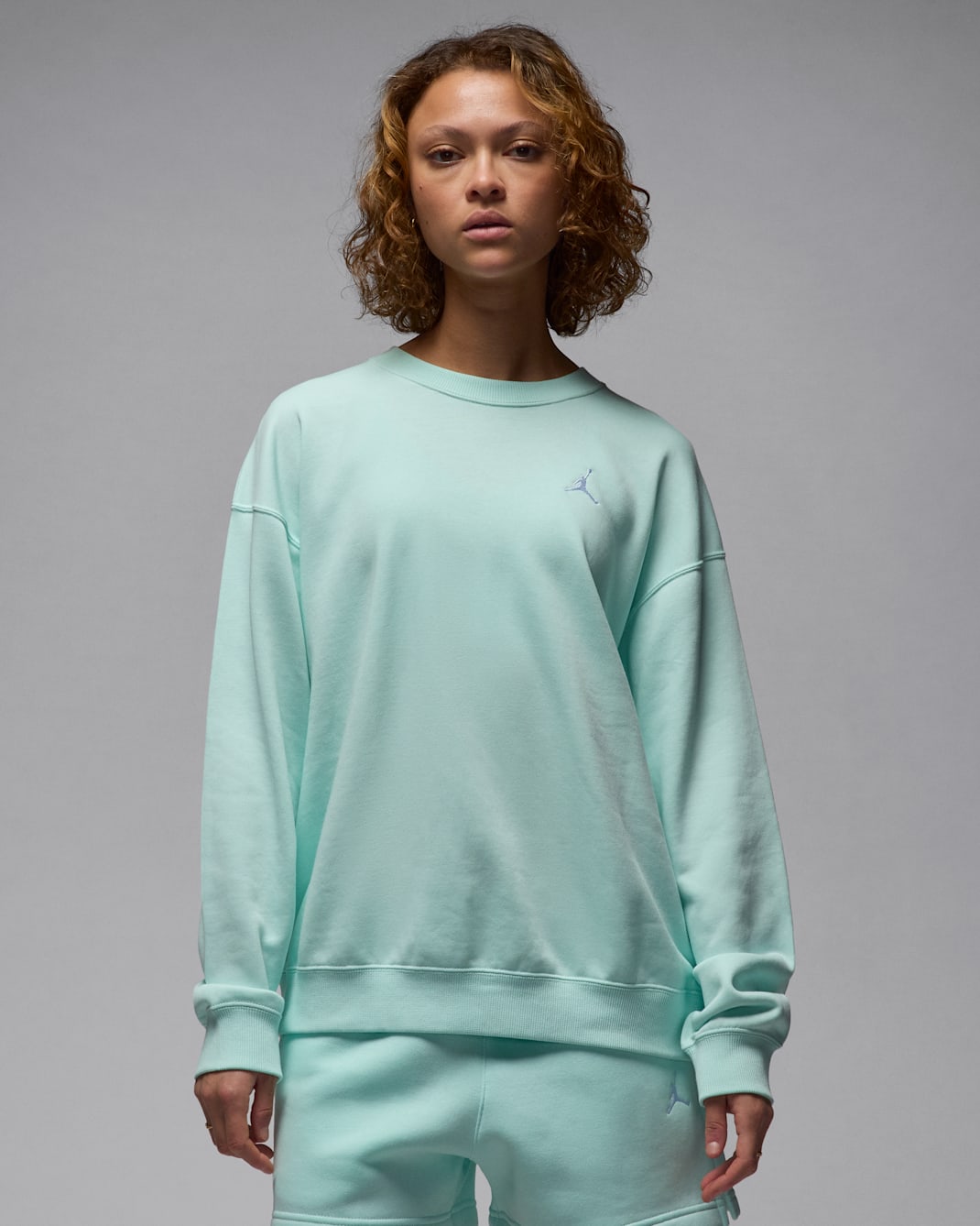 Jordan Brooklyn Fleece Women's French Terry Crew-Neck Sweatshirt - Igloo/White