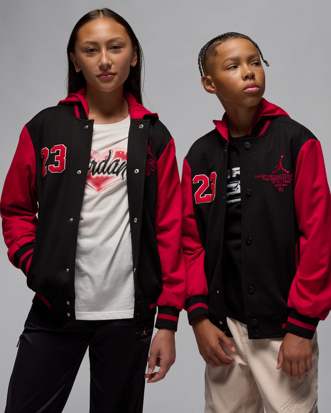 조던 주니어 니트 봄버 재킷 - 블랙