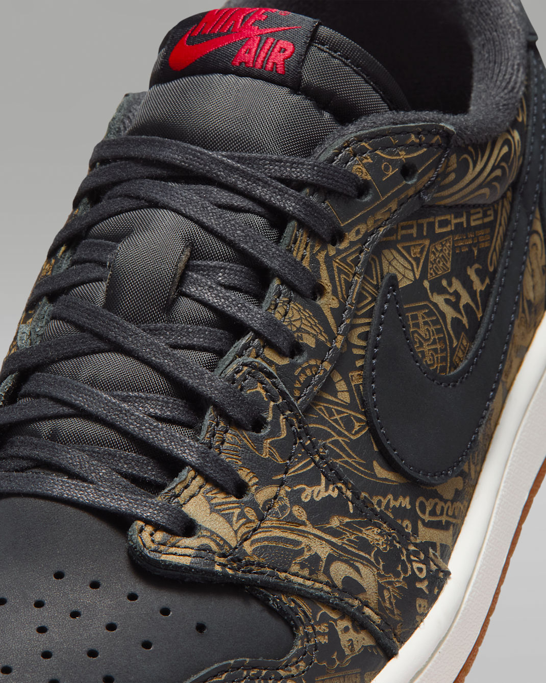 Air Jordan 1 Low OG "Laser" Men's Shoes - Black/Summit White/Summit White/Varsity Red
