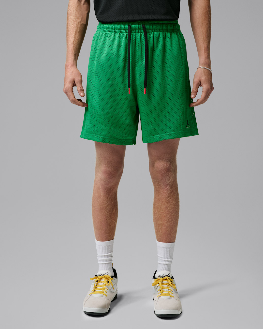 Męskie spodenki z siateczki Jordan Brooklyn - Lucky Green/Czerń