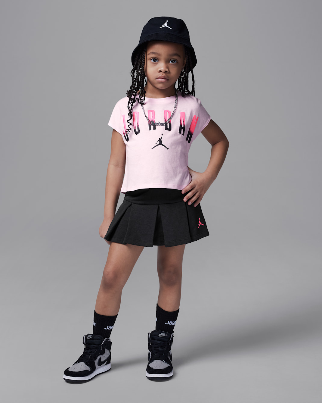 Conjunto de skort plisado de 2 piezas infantil Jordan - Sombrío apagado