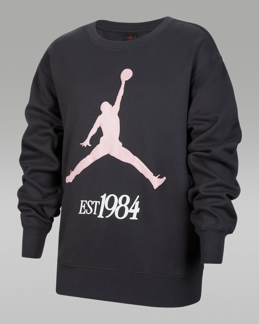 Playera de cuello redondo de tejido Fleece plisada para niños talla grande Jordan Jumpman Club - Sombrío apagado