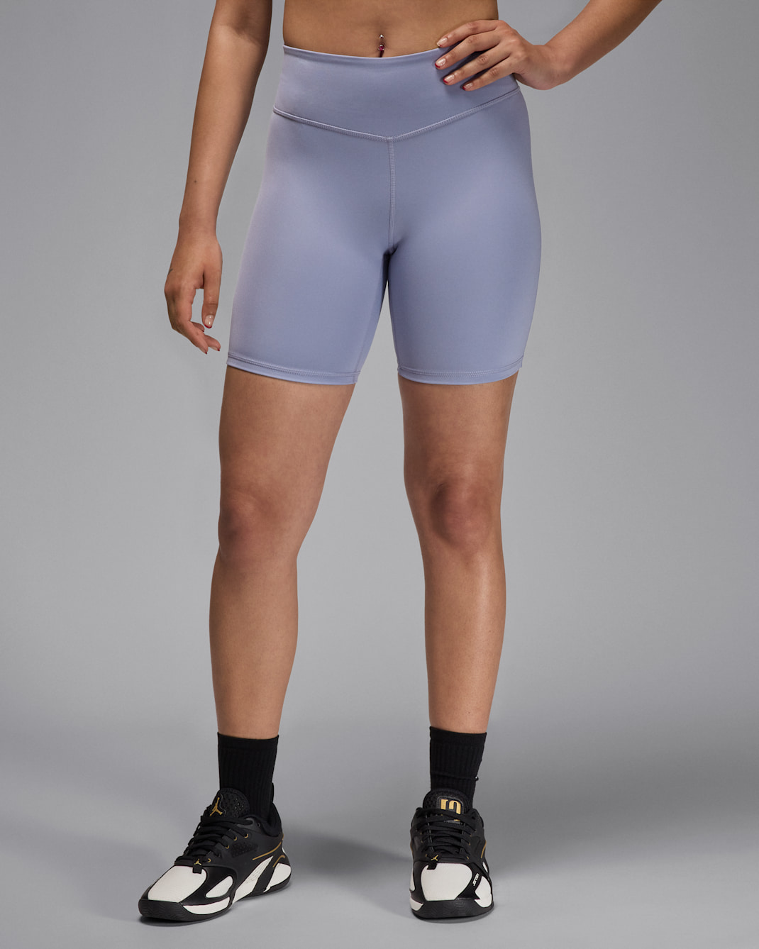 Shorts de ciclismo de tiro alto de 18 cm para mujer Jordan Sport - Índigo neblina/Pizarra morado