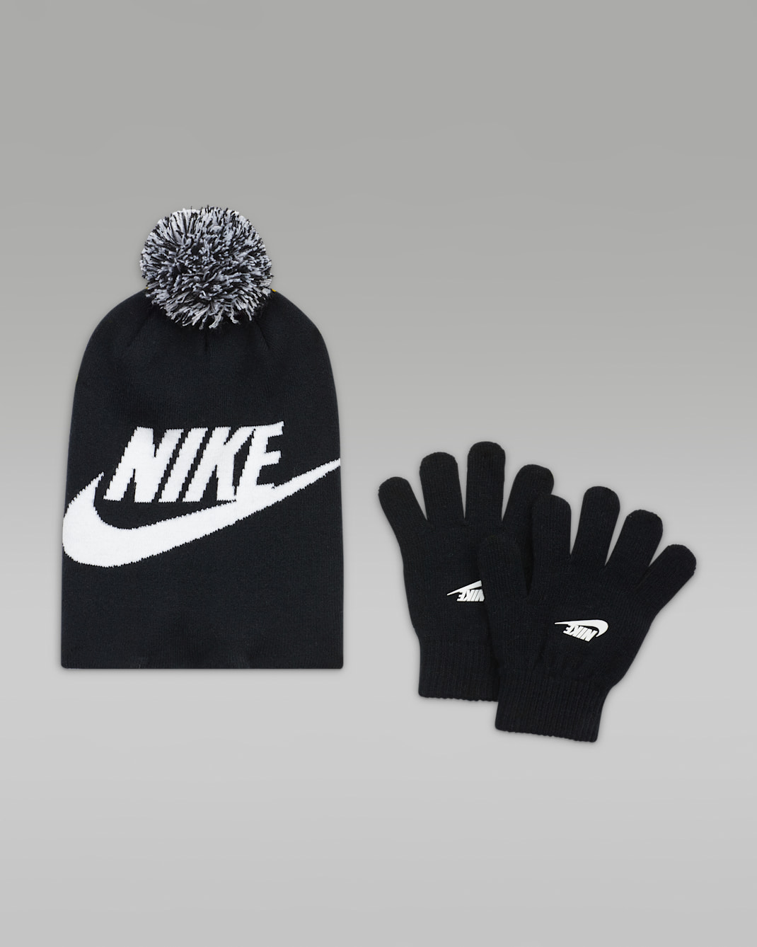 Nike Big Kids' Beanie and Gloves Box Set - Black