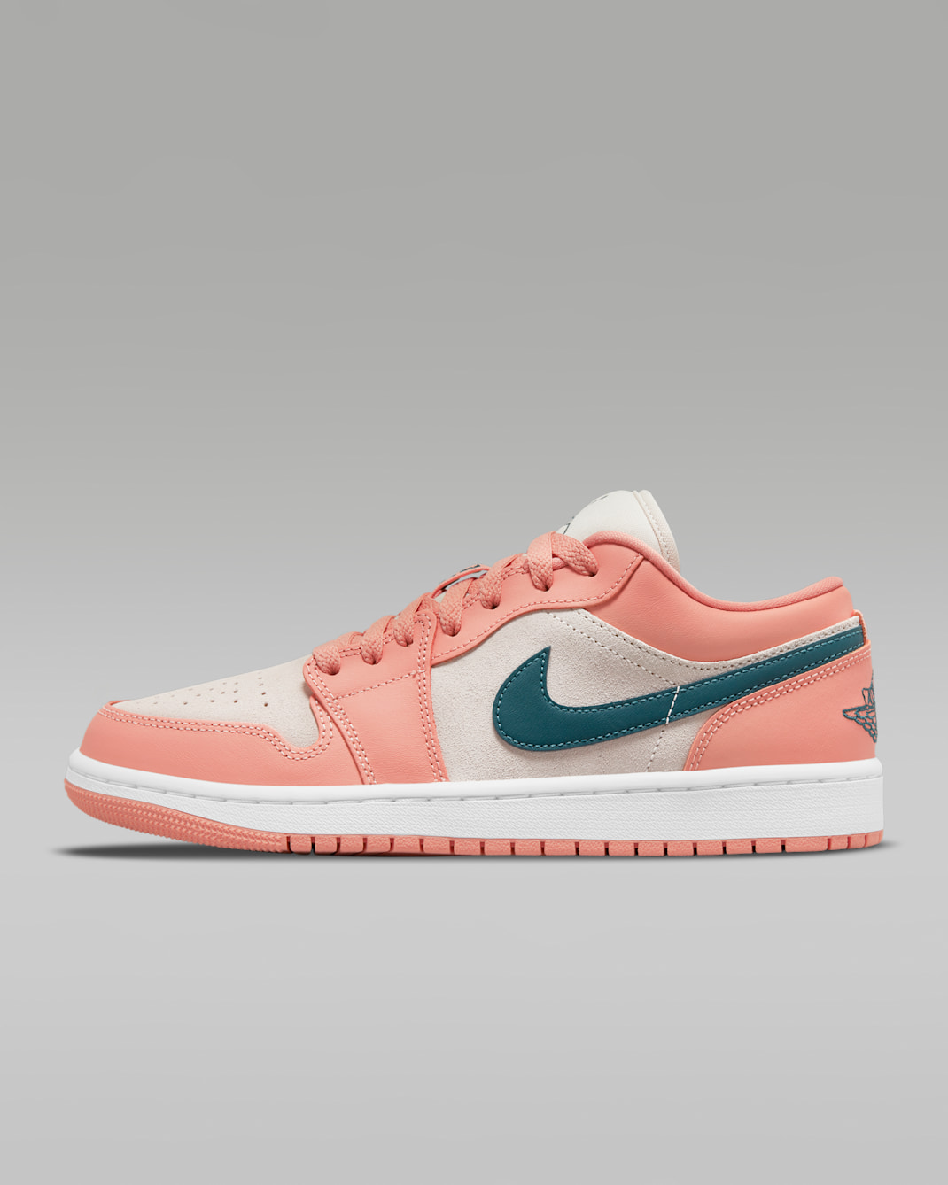 Air Jordan 1 Low Women's Shoes - Light Madder Root/Light Orewood Brown/Dark Teal Green