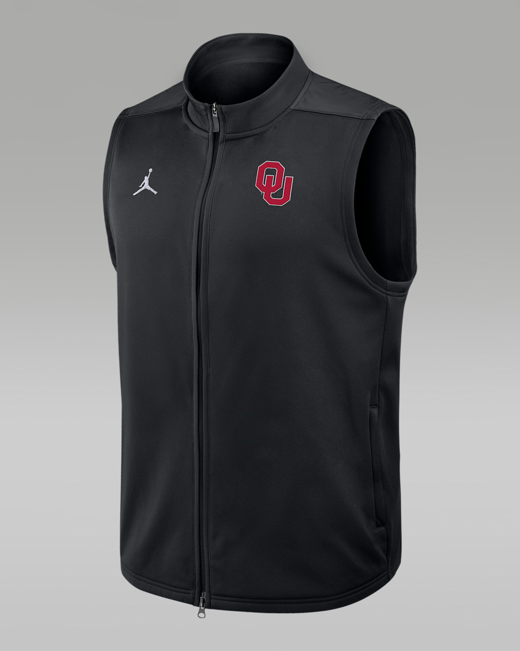 Chaleco con cierre completo universitario marca Jordan Therma-FIT para hombre Oklahoma Victory - Negro