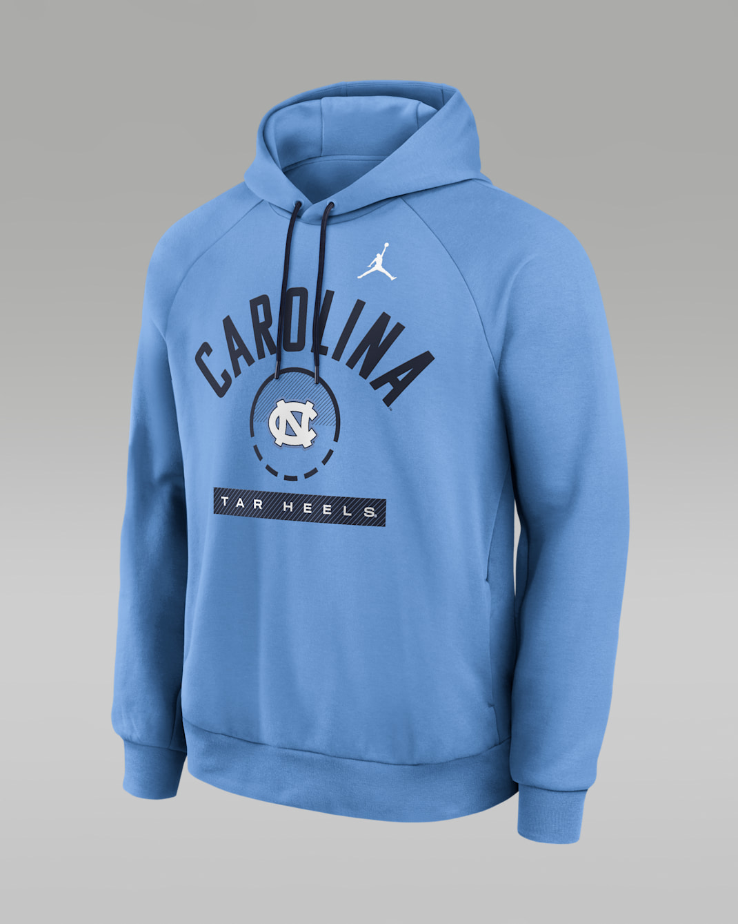 North Carolina Courtside Men's Jordan Brand Dri-FIT College Pullover Hoodie - Light Blue/Navy
