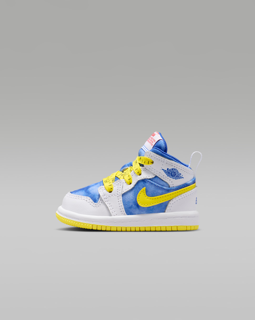 Jordan 1 Mid Sneaker School Baby/Toddler Shoes - White/Opti Yellow/Royal Tint/Racer Blue