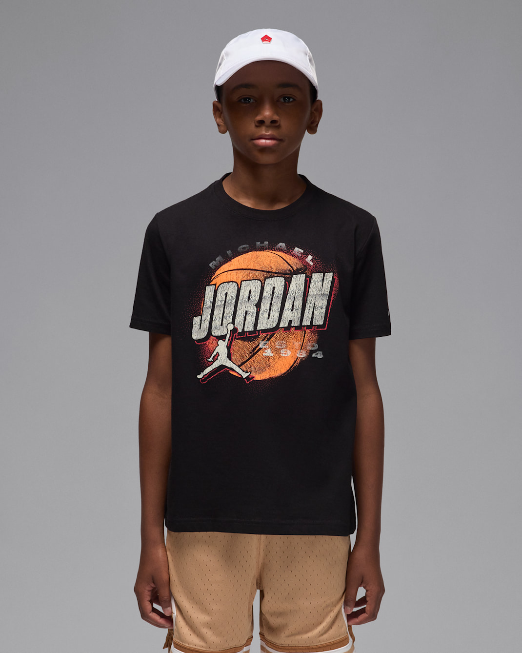 Jordan Big Kids' Distressed Chrome T-Shirt - Black