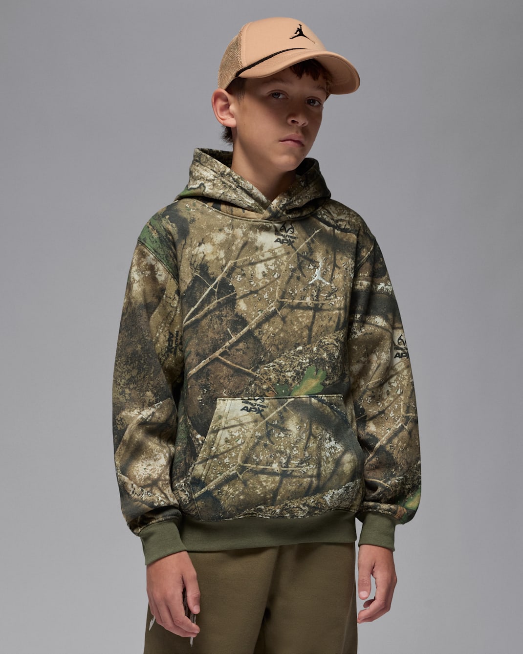 Sudadera con gorro sin cierre Realtree para niños talla grande Jordan - Oliva medio