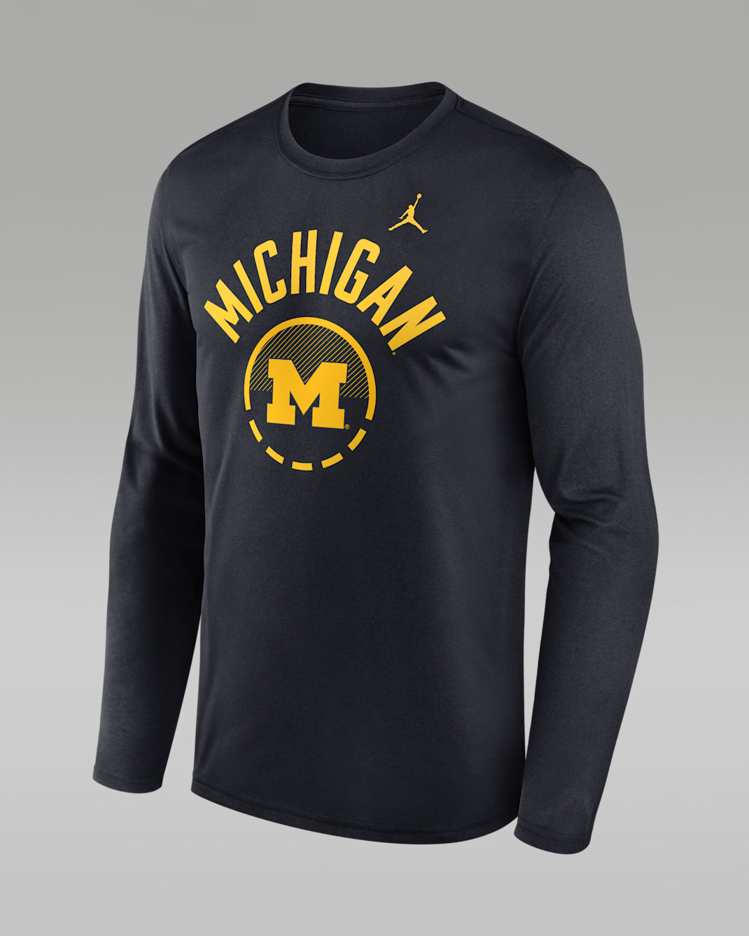 Michigan Courtside Men's Jordan Brand Dri-FIT College Long-Sleeve T-Shirt - Navy