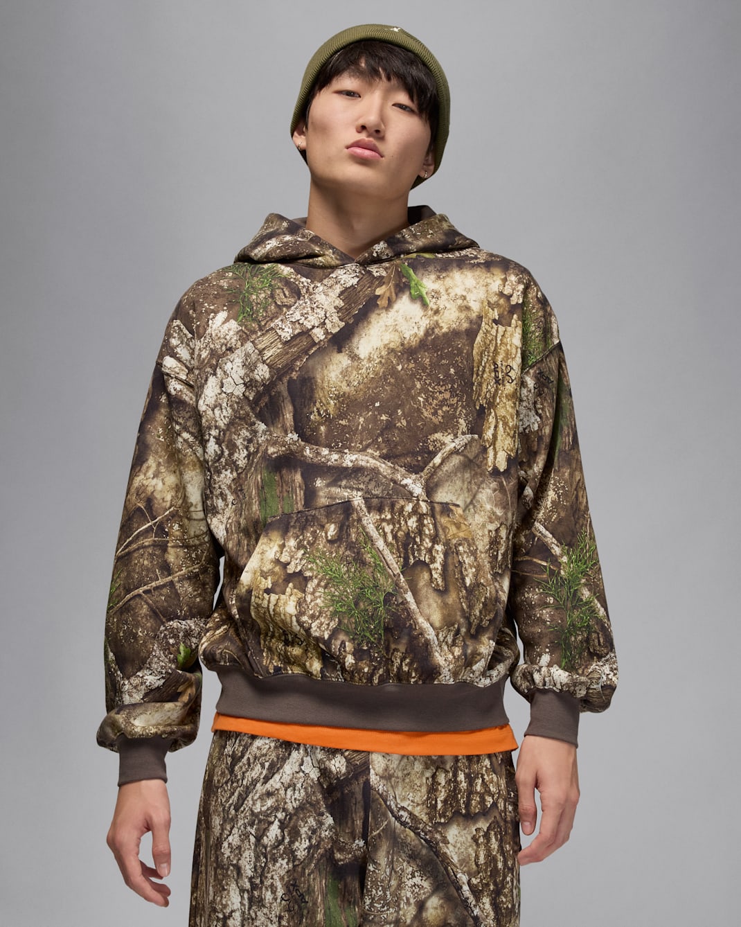 Jordan Brooklyn Men's Fleece Realtree Pullover Hoodie - Medium Olive/Sail