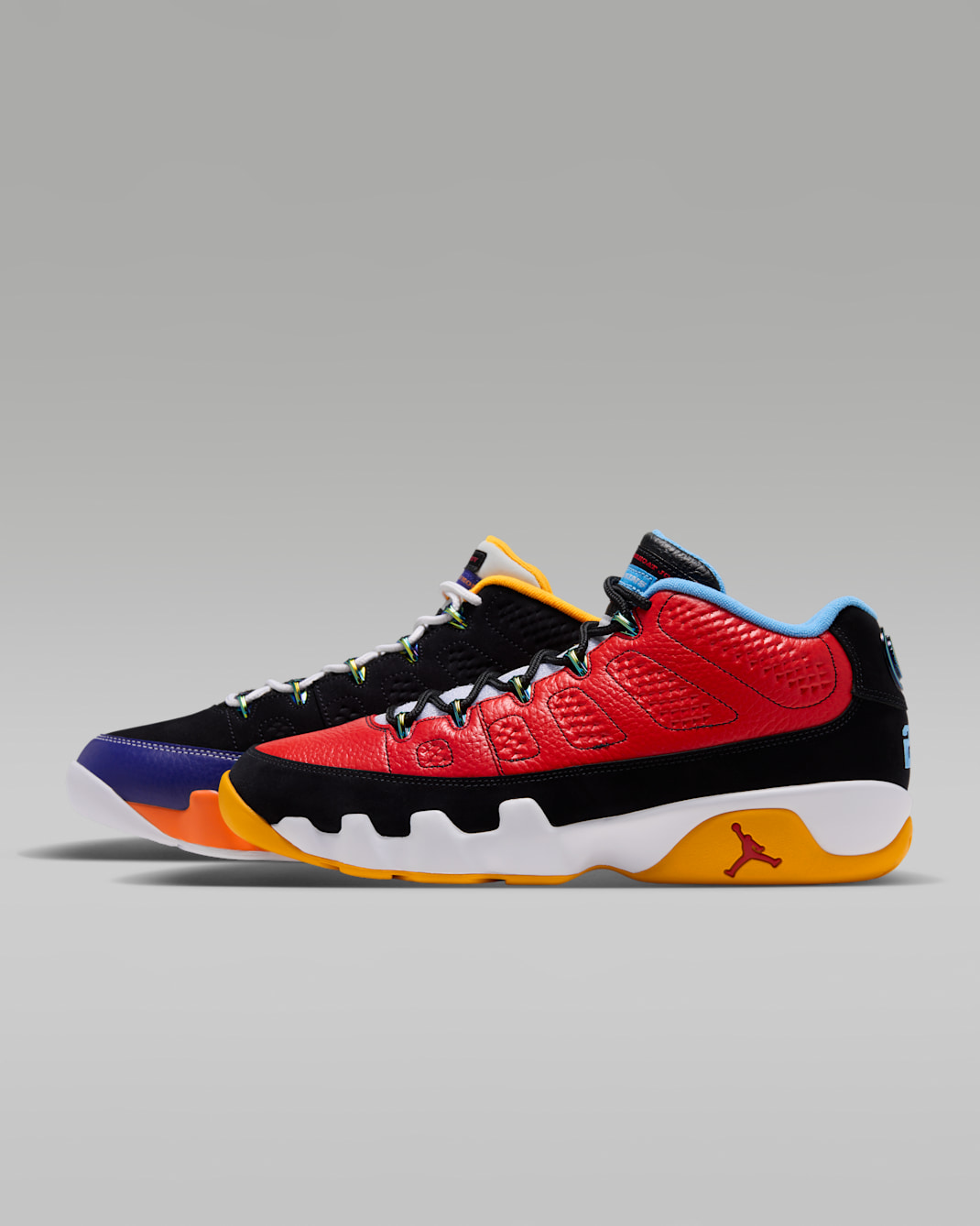 Air Jordan 9 Retro Low Men's Shoes - Black/Deep Royal Blue/White/Challenge Red
