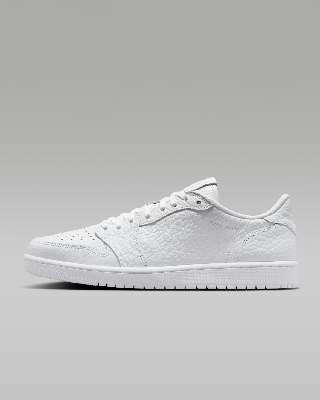 Air Jordan 1 Retro Low Men's No-Swoosh Shoes - White/White/White