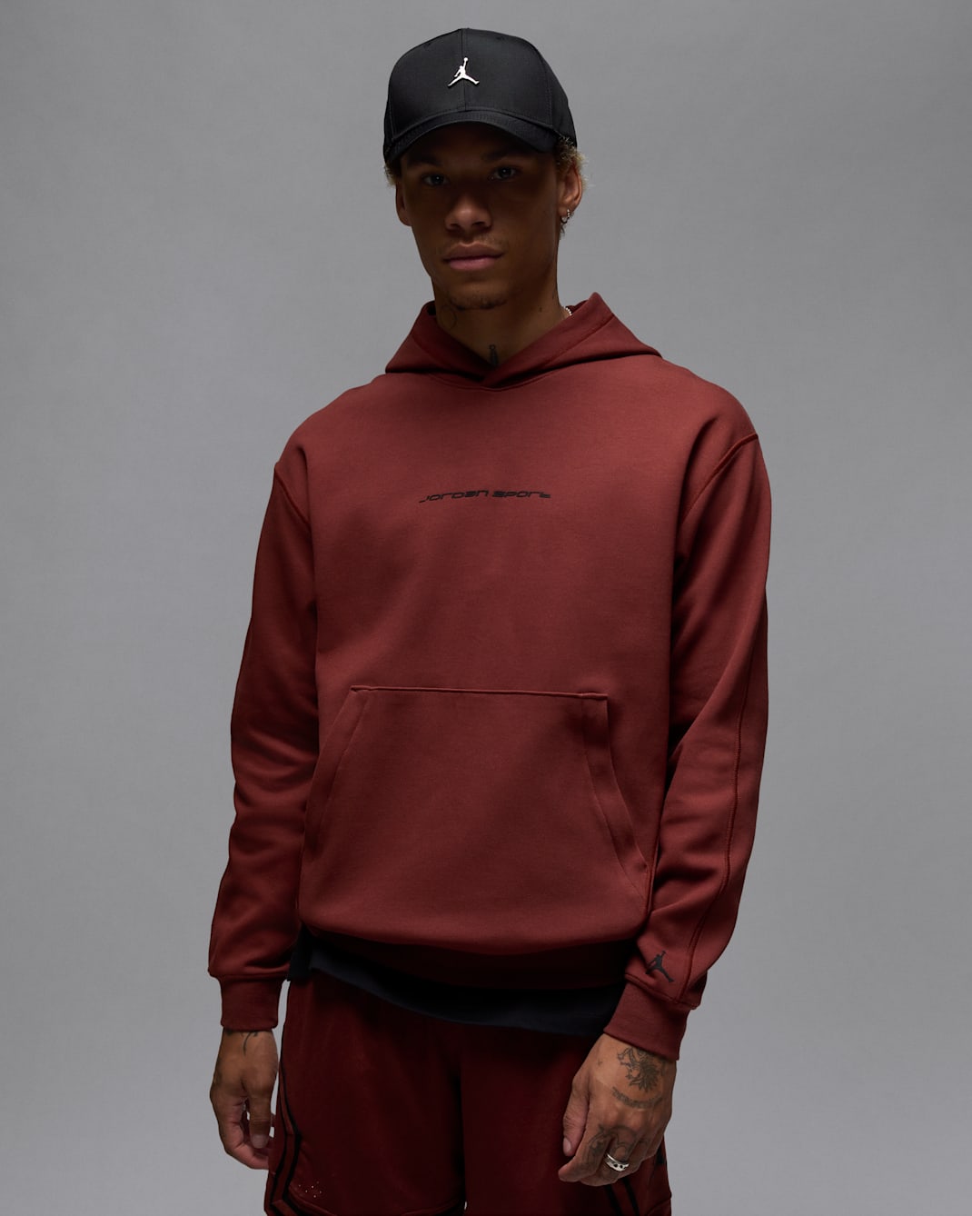 Jordan Sport Hoop Fleece Men's Dri-FIT Pullover Hoodie - Dark Pony/Black