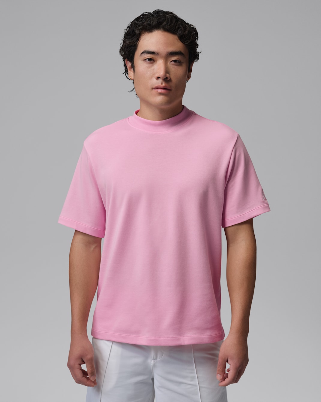 Playera de golf Dri-FIT de cuello alto para hombre Jordan Sport - Rosa suave medio/Blanco
