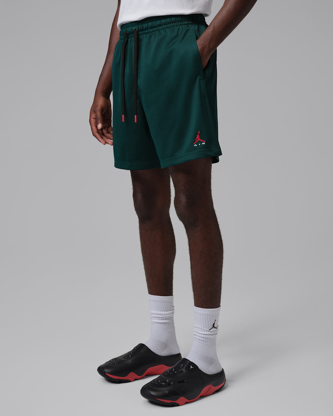 Jordan Brooklyn Men's Mesh Shorts - Midnight Spruce/University Red