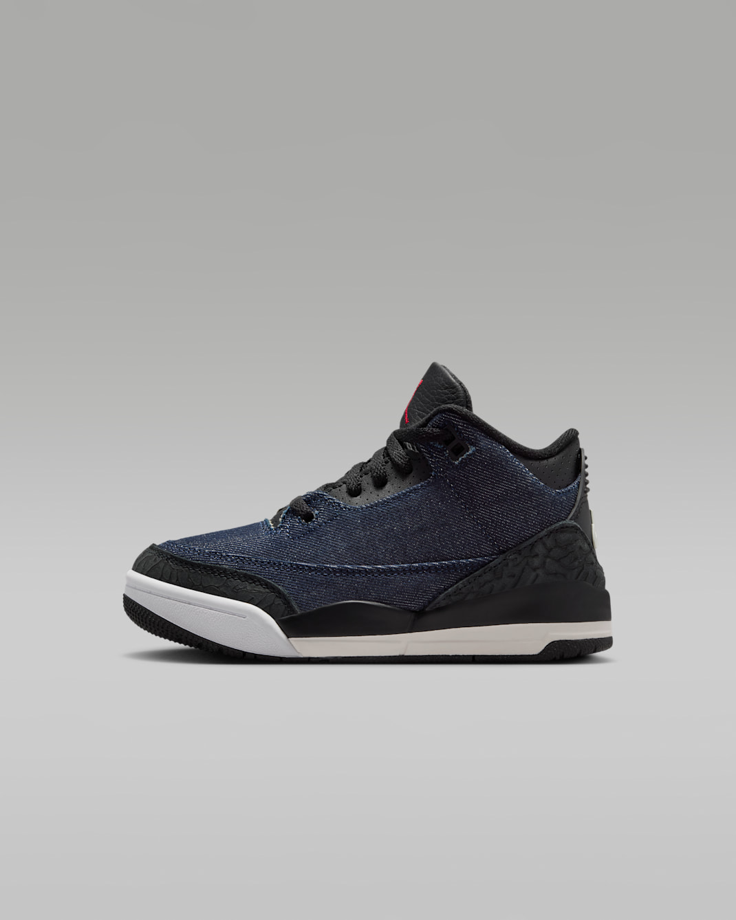 Tenis para niños de preescolar Air Jordan 3 x Levi's® "Indigo and Gym Red" - Mezclilla/Vela/Negro