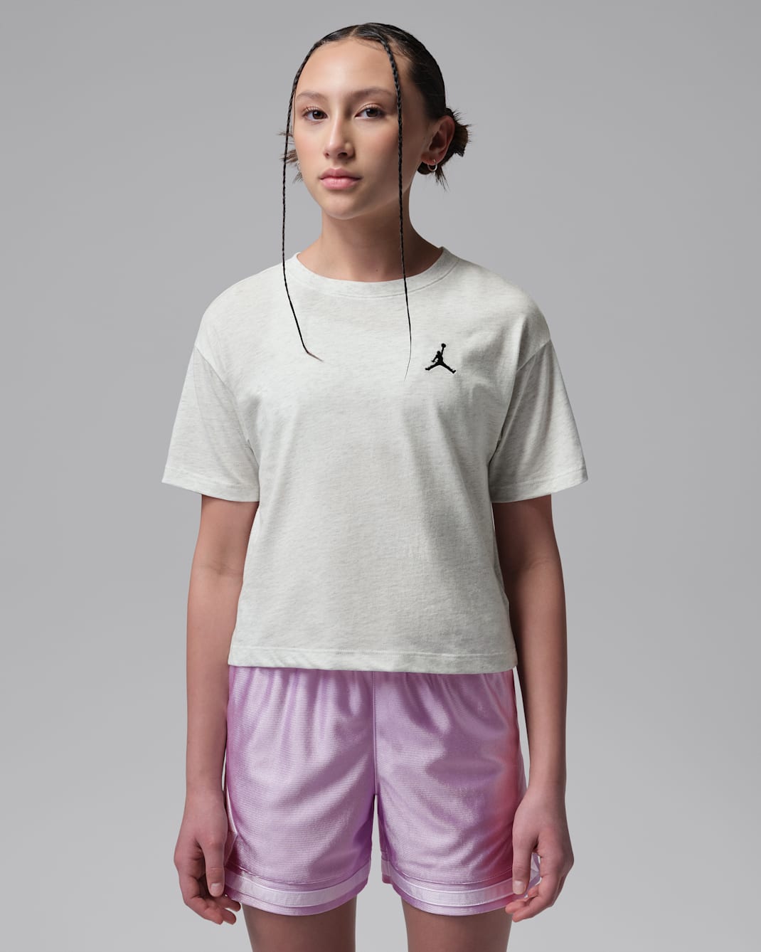 Jordan Brooklyn Essentials Samarreta brodada - Nen/a petit/a - Birch Heather