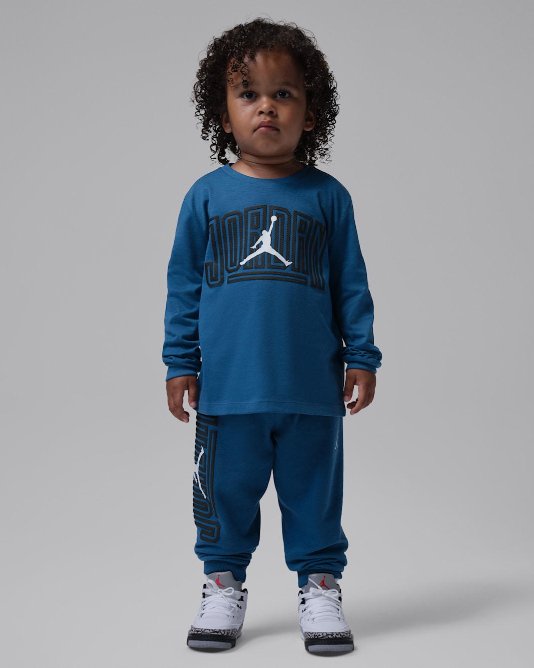 Souprava trička Jordan Jumpman s dlouhým rukávem a flísových kalhot pro batolata - True Blue