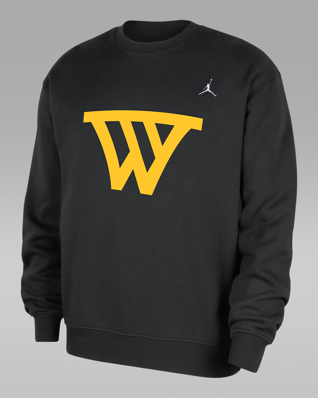 Golden State Warriors Statement Essentials Men's Jordan NBA Fleece Crew-Neck Sweatshirt - Black/Black