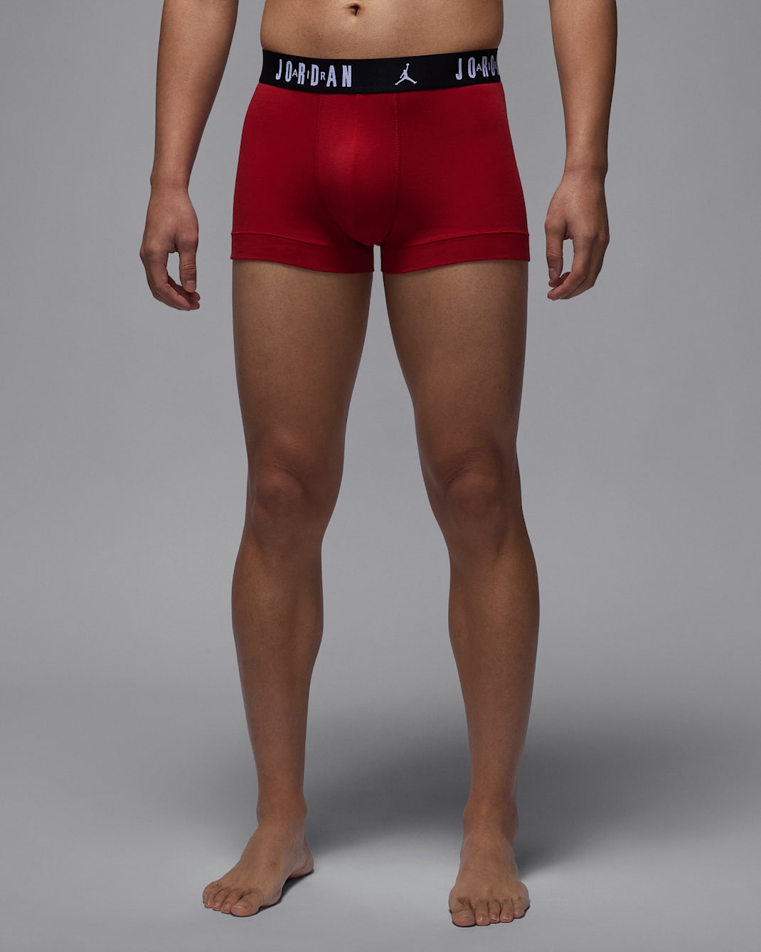 조던 남성 플라이트 코튼 복서 브리프(3팩) - 짐 레드/블랙