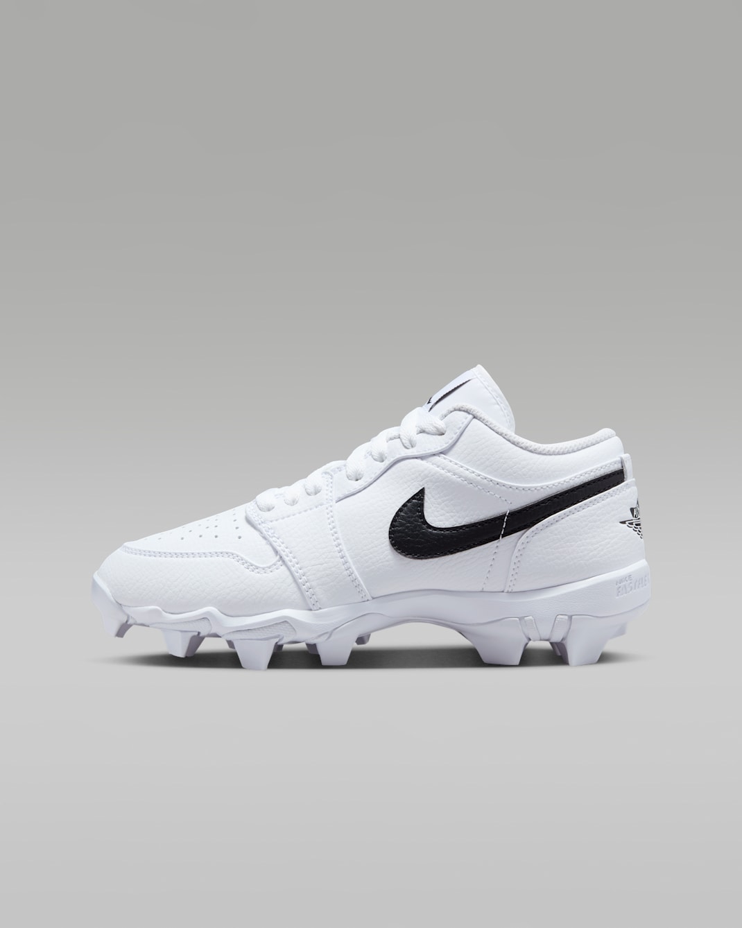 Jordan 1 Low Little/Big Kids' Cleats - White/Black/Black
