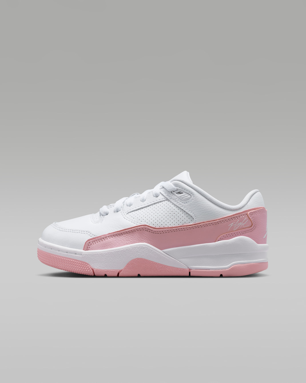 Jordan Flight Court Older Kids' Shoes - White/Medium Soft Pink
