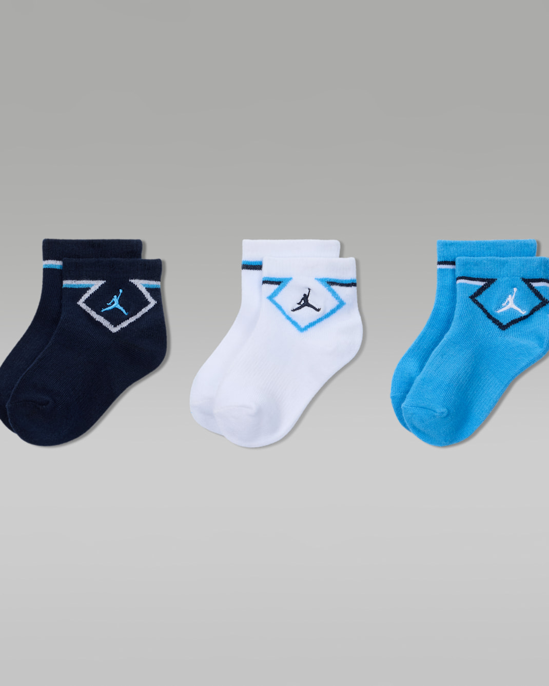 Jordan Infant/Toddler Ankle Socks (3 Pairs) - Obsidian