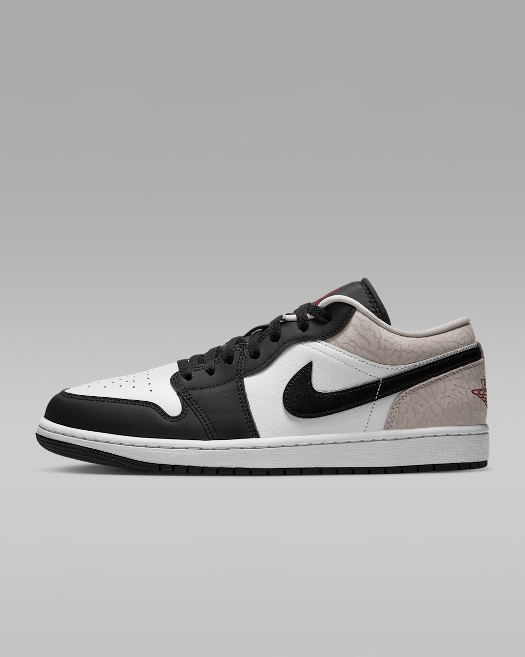 Air Jordan 1 Low SE Men's Shoes - Black/White/Light Orewood Brown/Team Red