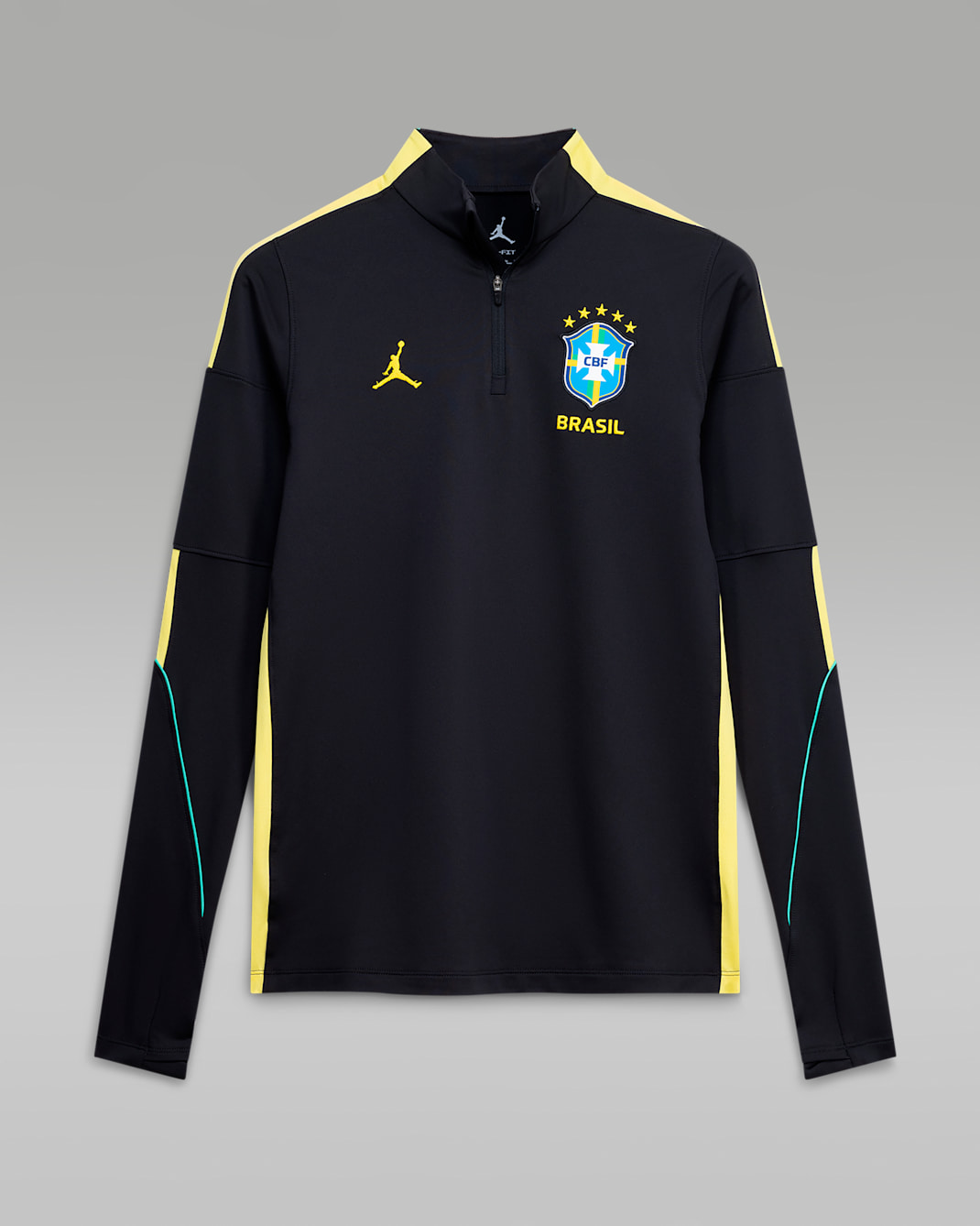 Brazil Strike Women's Jordan Dri-FIT Soccer Knit Drill Top - Black/Yellow Pulse/Infrared 23