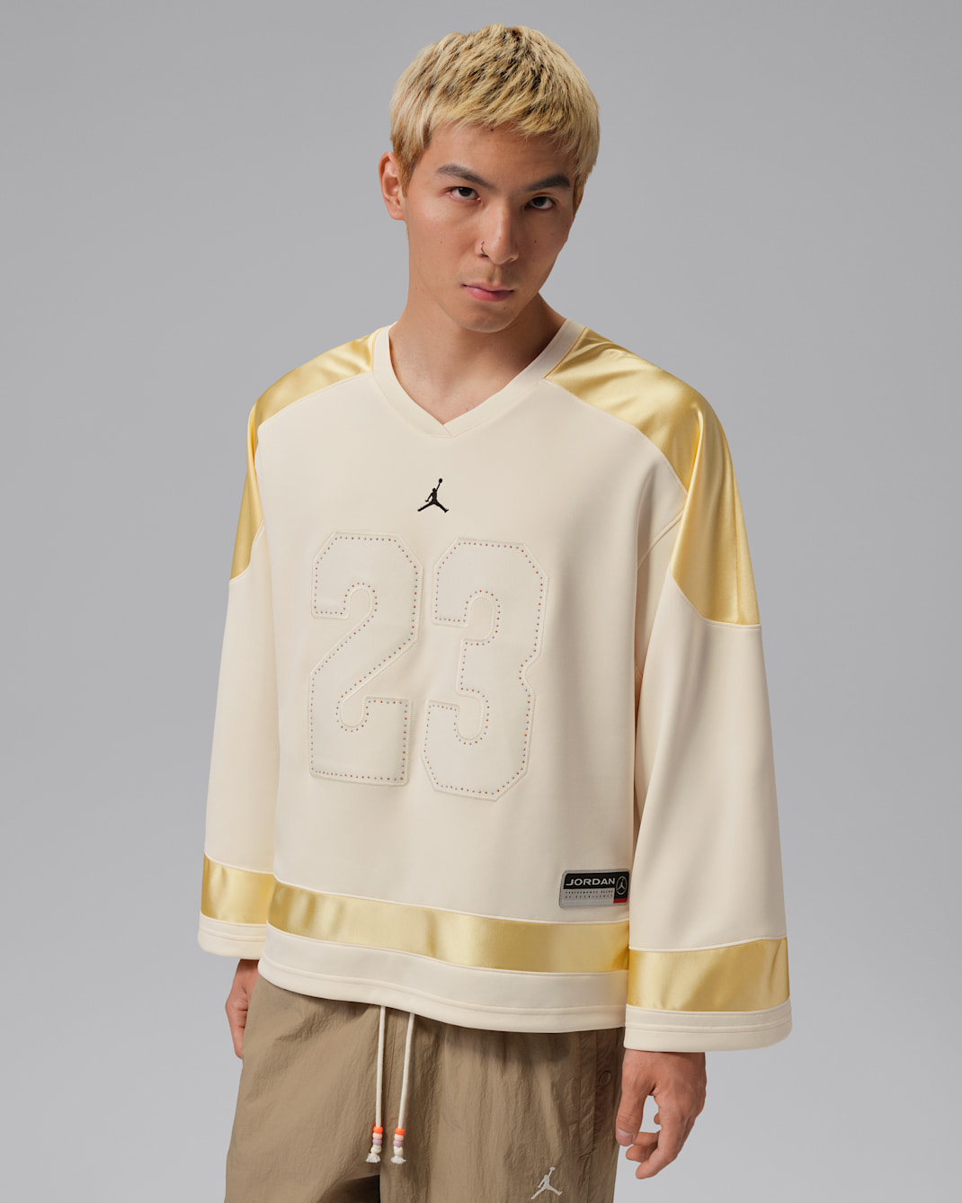 Jordan Brooklyn Men's Festival Jersey - Pale Ivory/Black