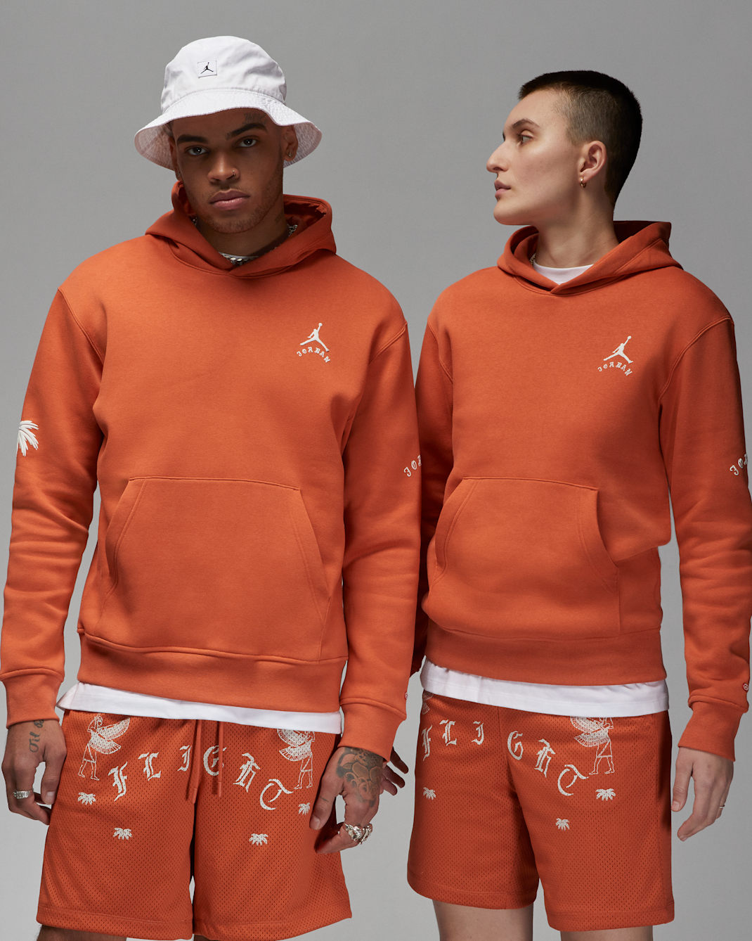 Jordan Artist Series by Umar Rashid Men's Fleece Pullover Hoodie - Light Sienna/Phantom