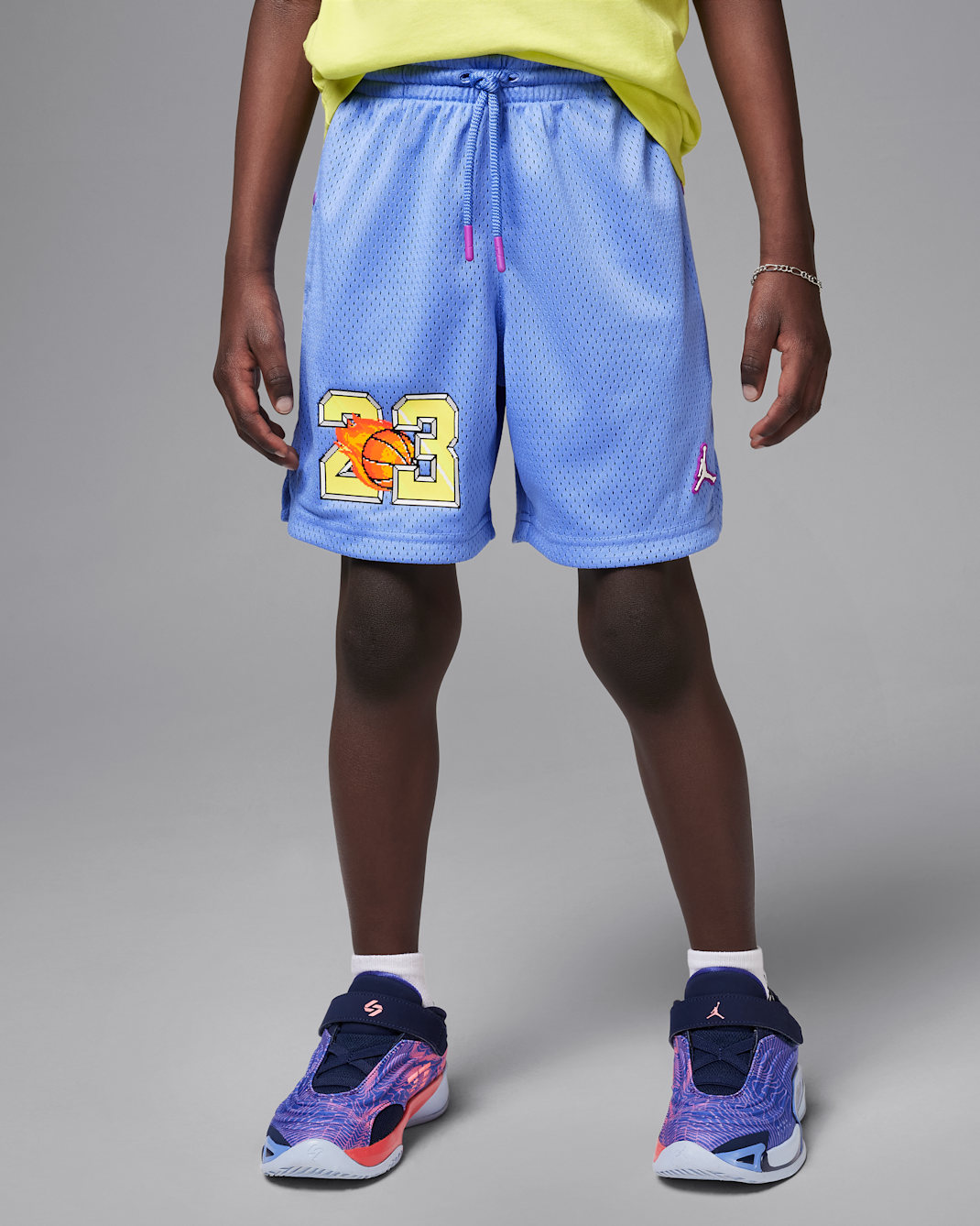 Shorts Flame Jordan Customized Air para niños talla pequeña - Royal pulso