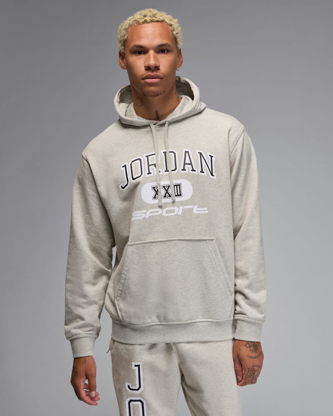 Jordan Sport Crossover Men's Dri-FIT Pullover Hoodie - Grey Heather/White