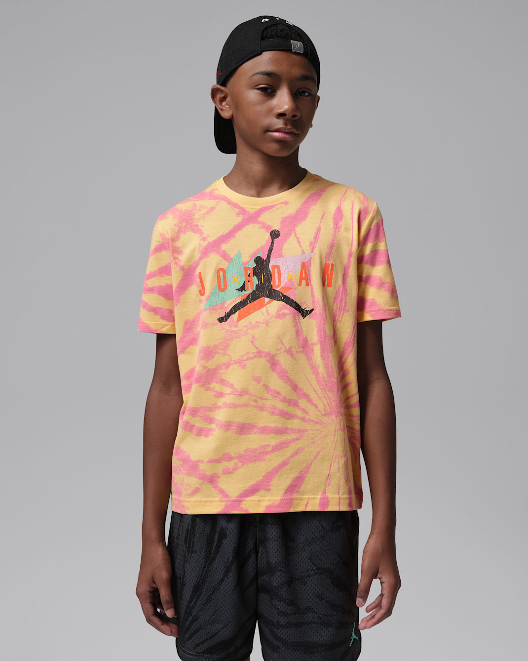 Jordan Big Kids' Geo Tie Dye T-Shirt - Lemon Wash