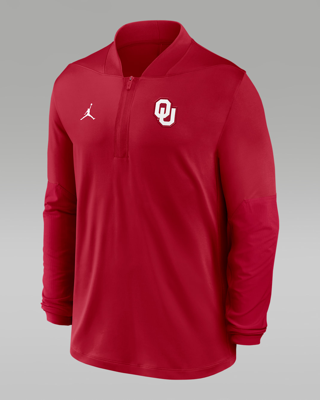 Oklahoma Men's Jordan Brand Dri-FIT College 1/2-Zip Top - Crimson