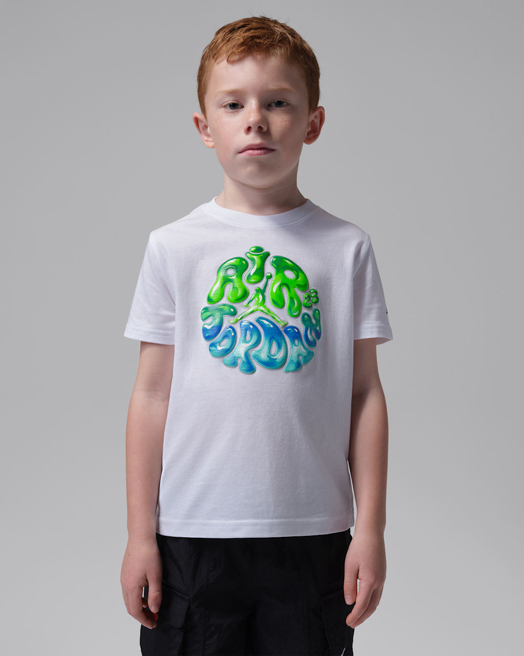 Playera estilo globo para niños talla pequeña Jordan Super Splash - Blanco