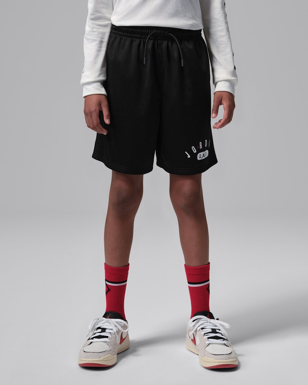 Shorts deportivos 23 para niños talla grande Jordan - Negro