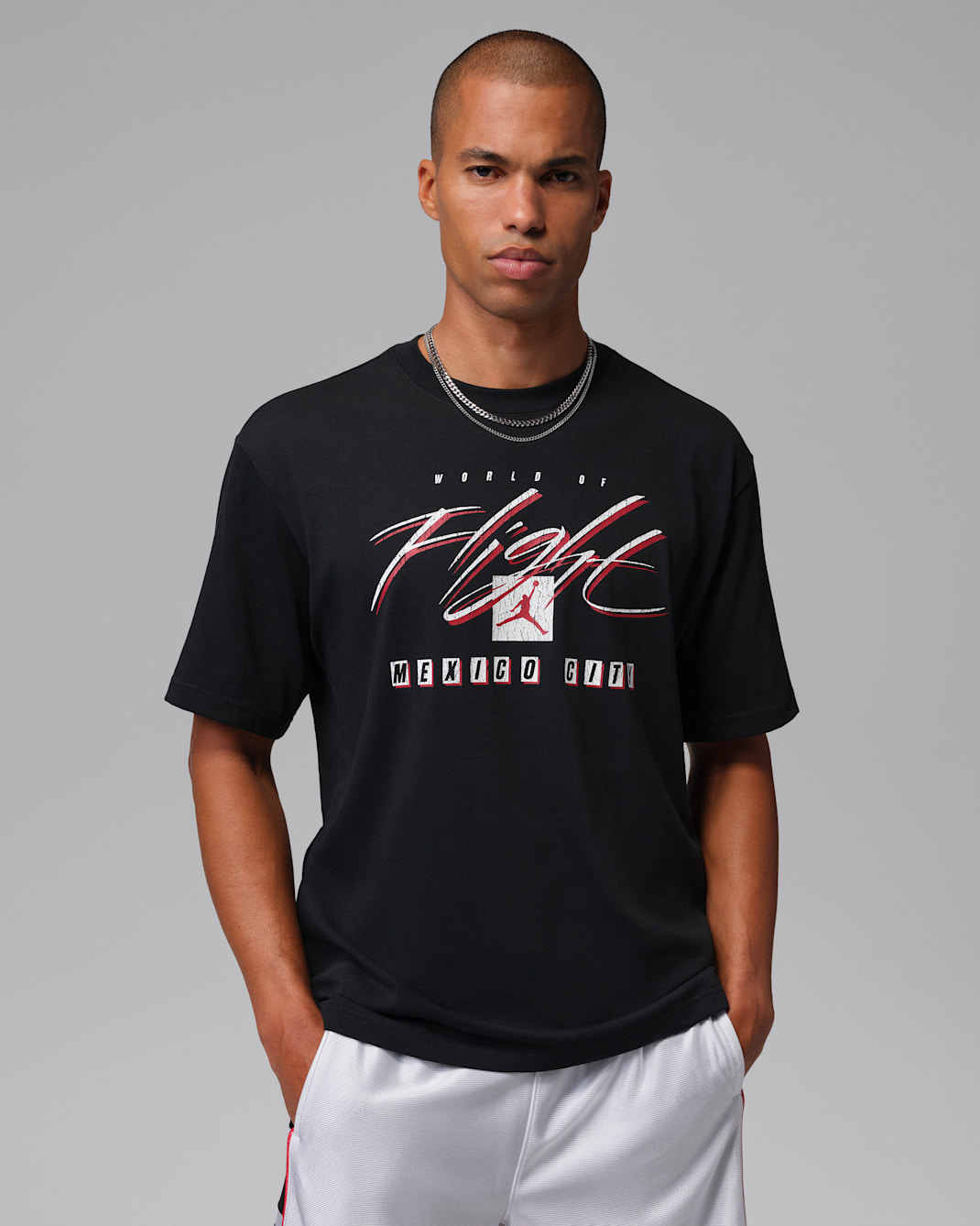 Playera Mexico City para hombre Jordan World of Flight - Negro/Rojo gimnasio