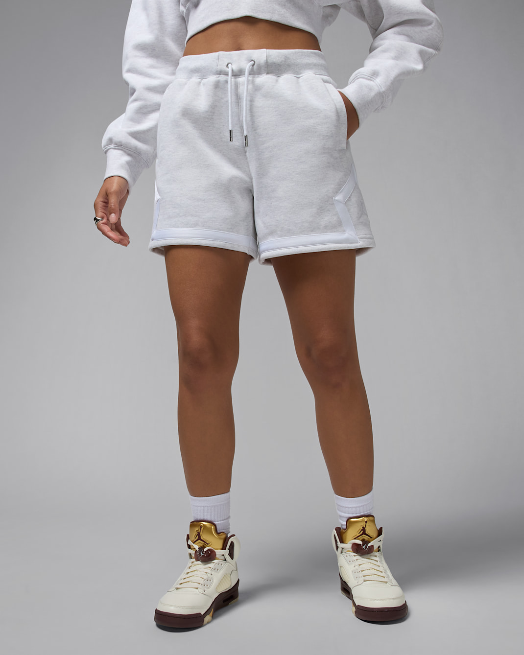 Shorts Diamond para mujer Jordan Flight Fleece - Abedul jaspeado