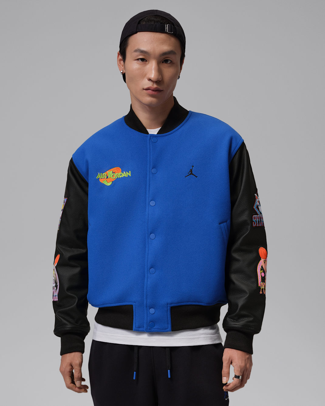 Jordan Flight Space Jam Men's Varsity Jacket - Varsity Royal/Black