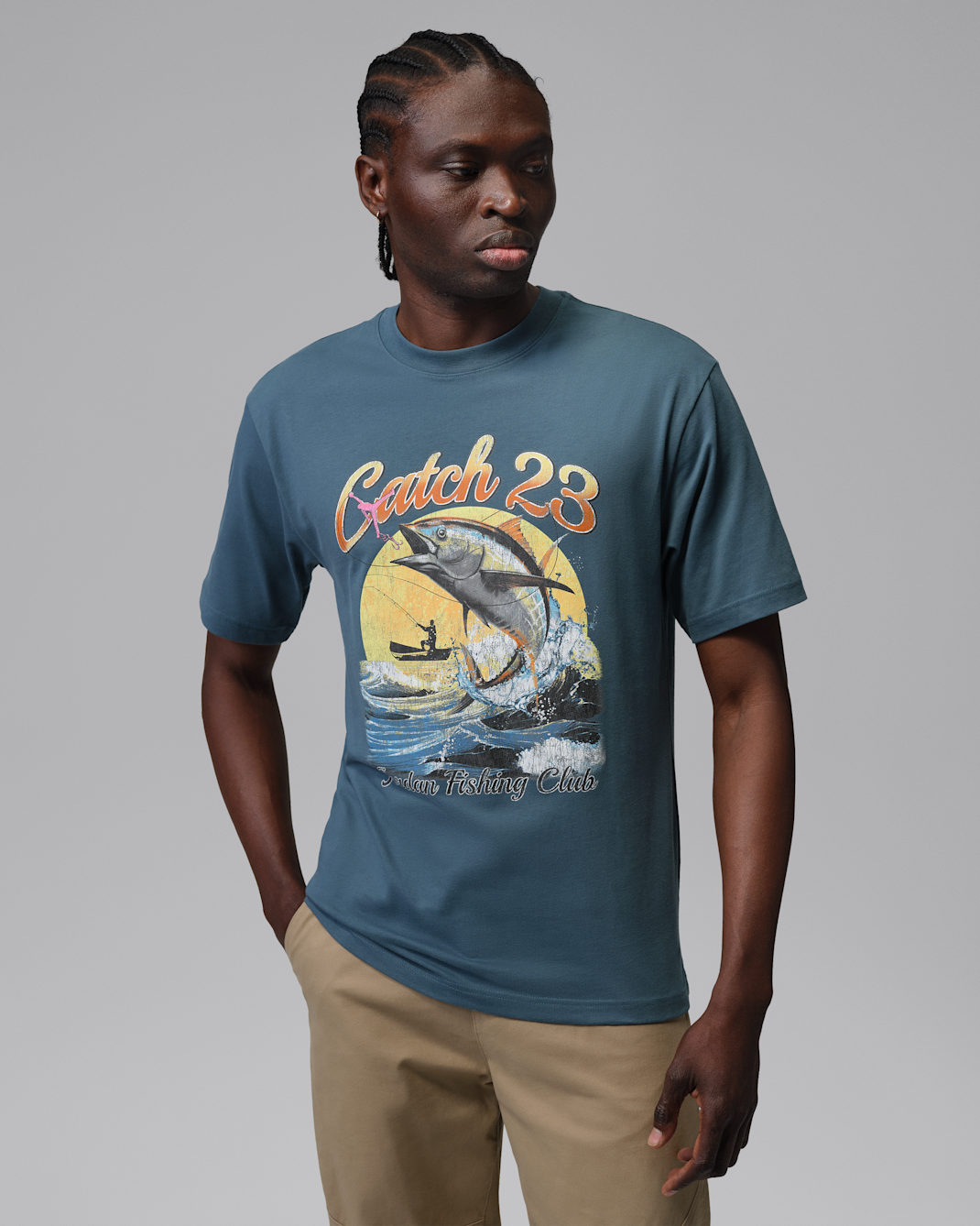 Jordan Men's Graphic T-Shirt - Ash Green/White