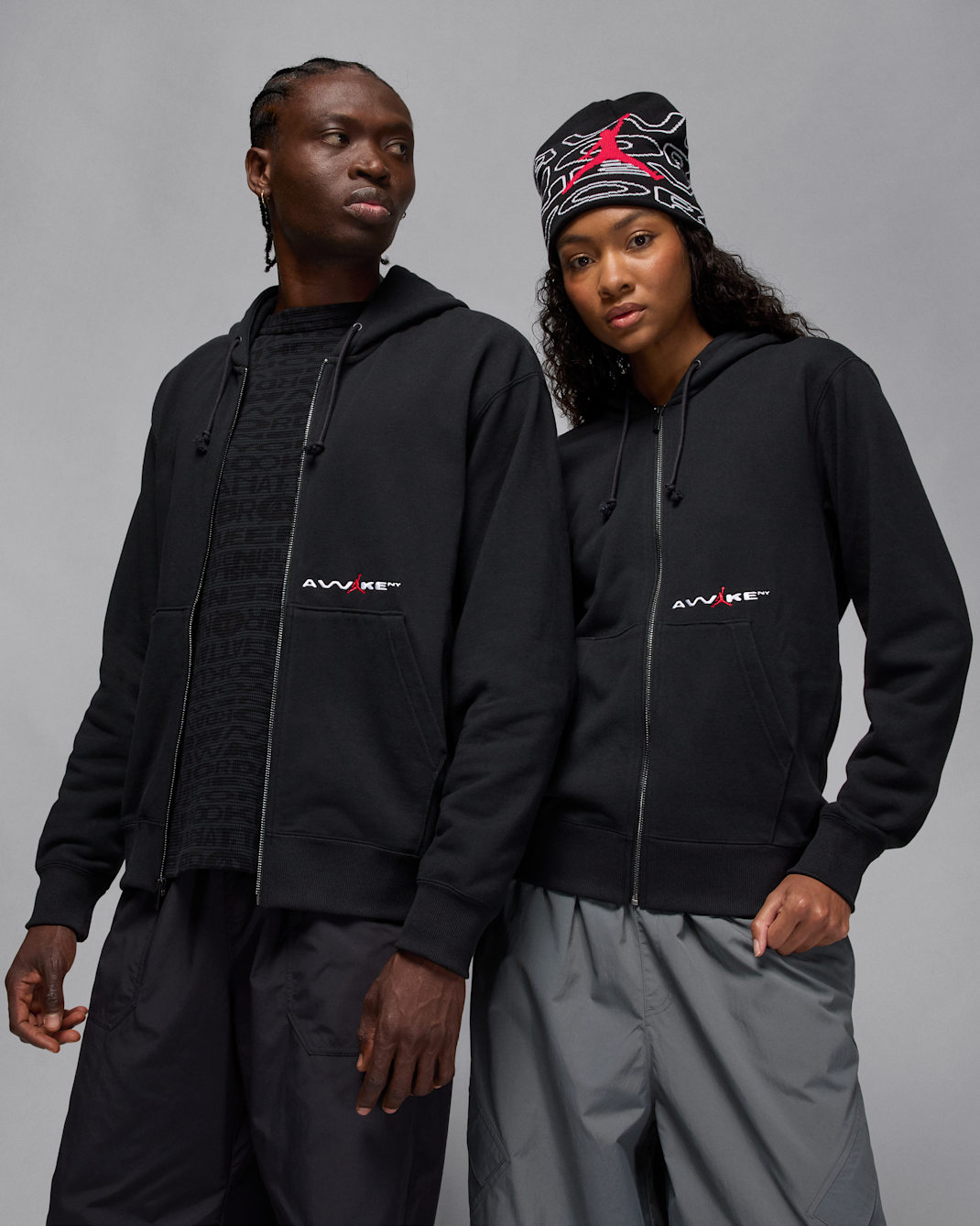 Jordan x Awake NY Men's Full-Zip Fleece Hoodie - Black/University Red