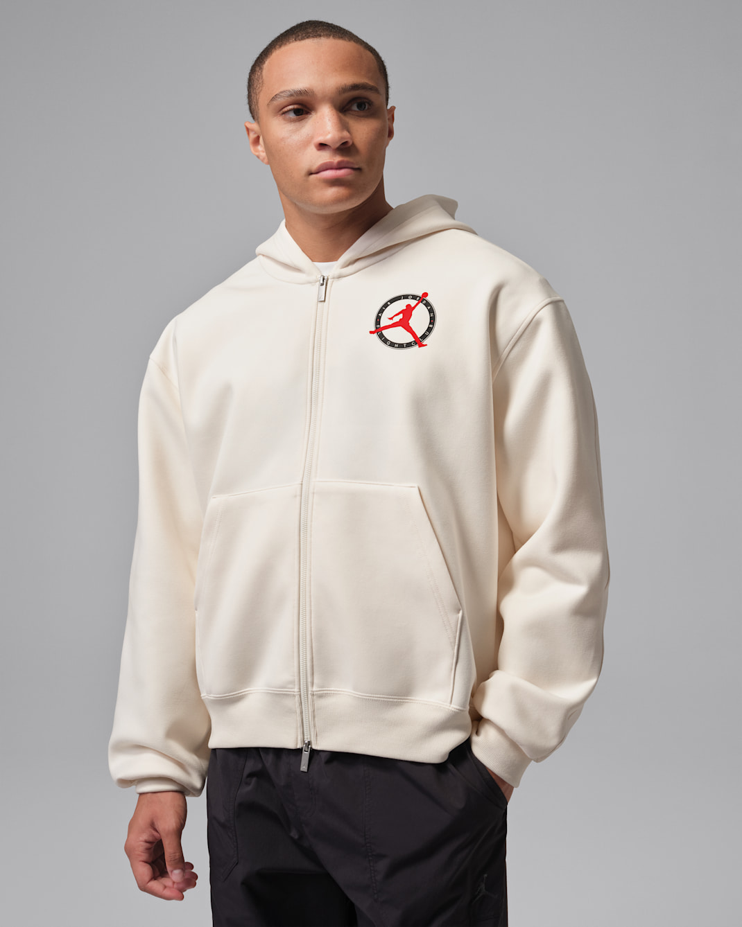 Pánská pleteninová mikina Jordan Flight Club Fleece se zipem po celé délce - Pale Ivory